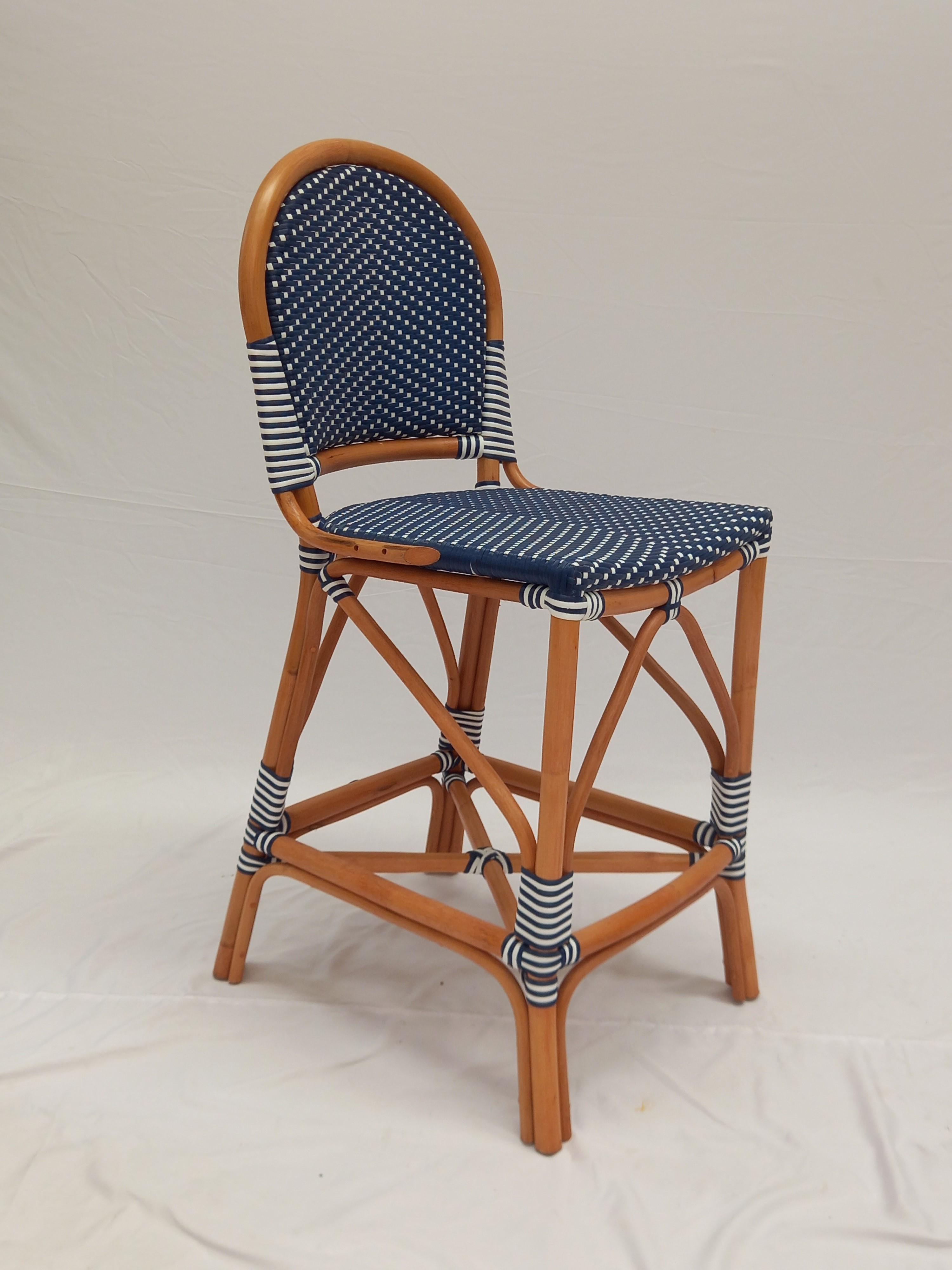 Стул для барной стойки из ротанга для кафе и бара 46х61х107 см (2100604922)