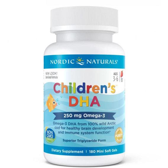 Добавка Nordic Naturals Children's DHA Полуниця ДГК для дітей 250 мг 180 капсул (NOR-01720)