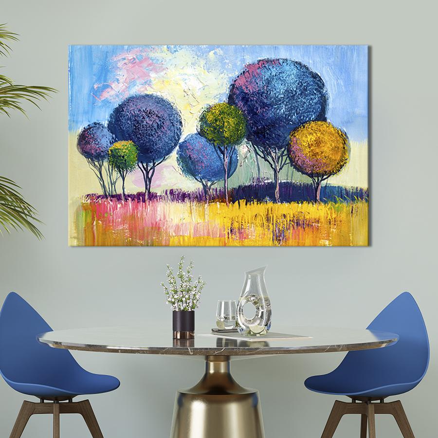 Картина на холсте Круглые деревья 51x34 см (622-1)