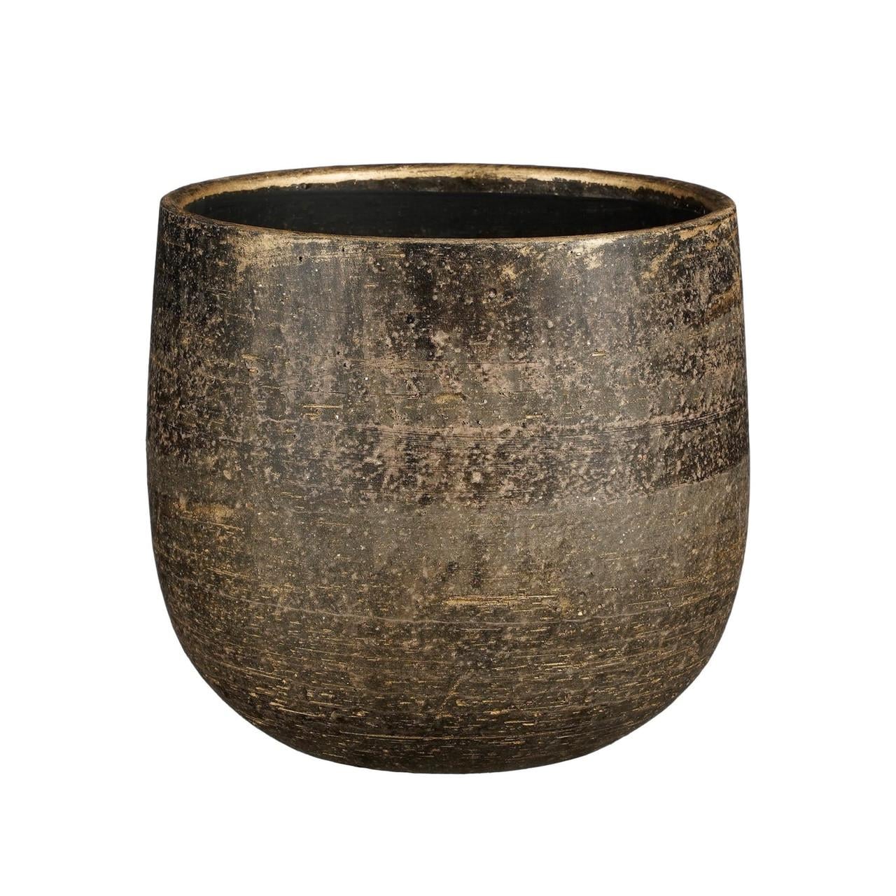 Кашпо Edelman Marcus pot round 21х19 см Бронзовый металлик (A-025742)
