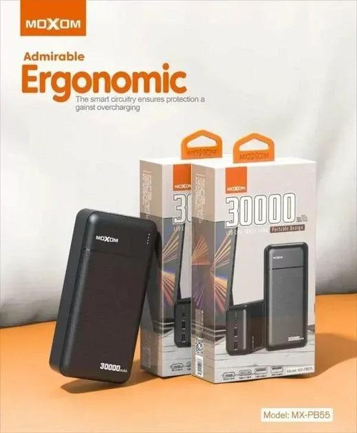 Повербанк Moxom для телефона/планшета/роутера с выходом USB Type C 30000 mAh - фото 6 Повербанк Moxom для телефона/планшета/роутера с выходом USB Type C 30000 mAh - фото 6
