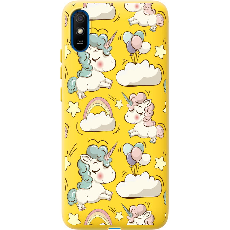 Чехол BoxFace Xiaomi Redmi 9A Unicorns Желтый силикон (40304-cc2-41061)