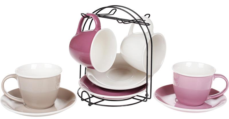 Кофейный сервиз Лавандовое поле 4 чашки 170 мл с блюдцами на подставке (BD-432-010) - фото 2 Кофейный сервиз Лавандовое поле 4 чашки 170 мл с блюдцами на подставке (BD-432-010) - фото 2