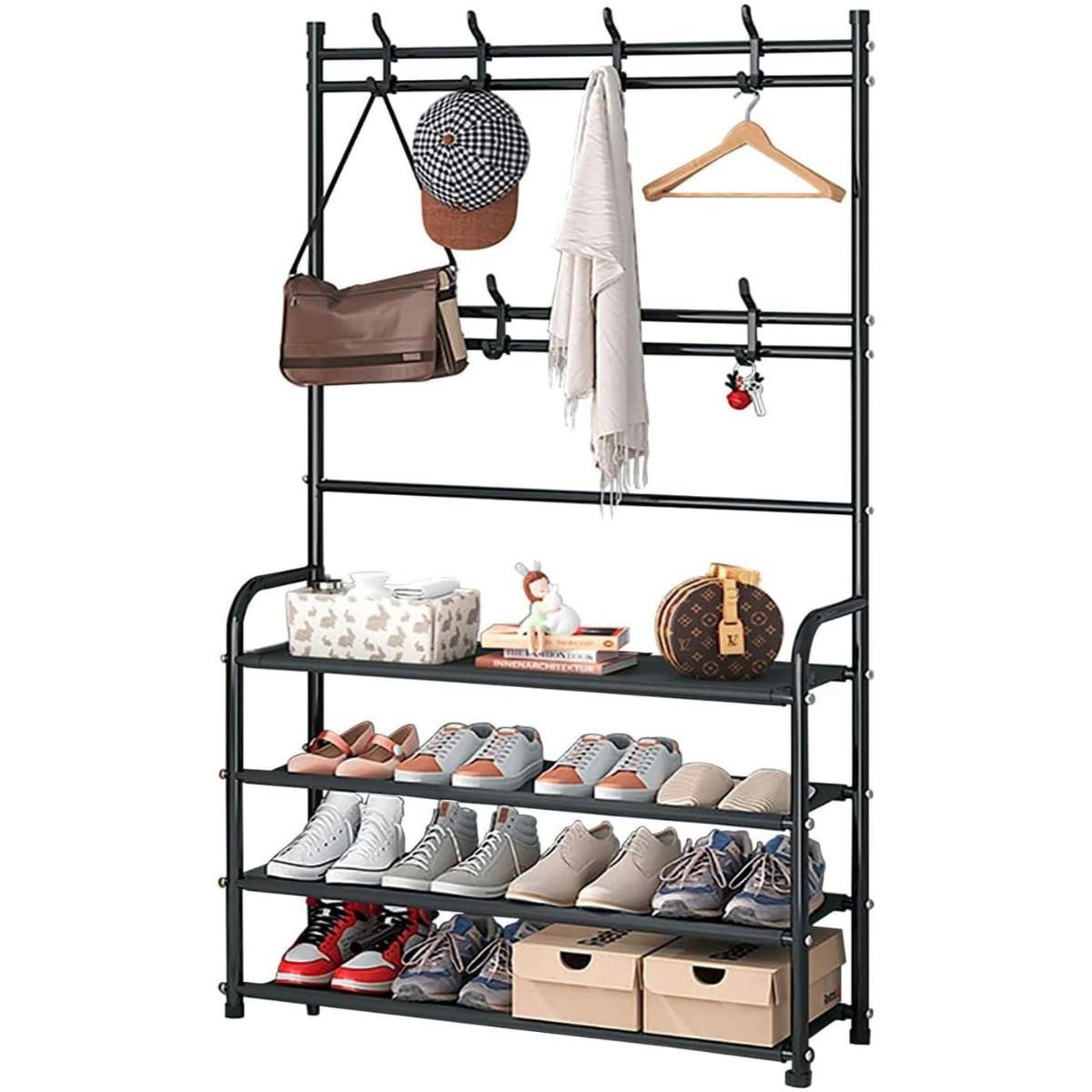 Вішалка-стійка для одягу та взуття Multifunctional Shoe&Hat Rack 80х25,5х170 см (R94054)