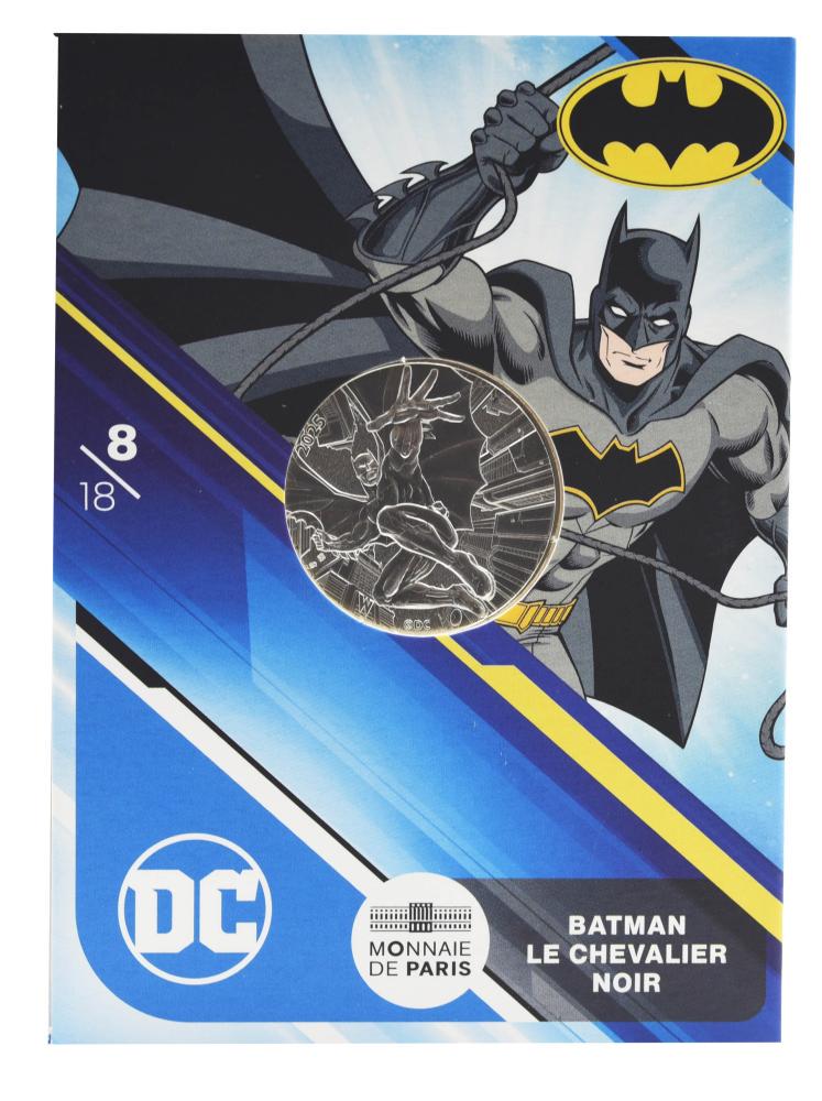 Коллекционная монета Франция 10 евро 2025 серебро UNC Комиксы DC-8/18-Batman le chevalier noir-Бэтмен-Темный рыцарь (М24208)