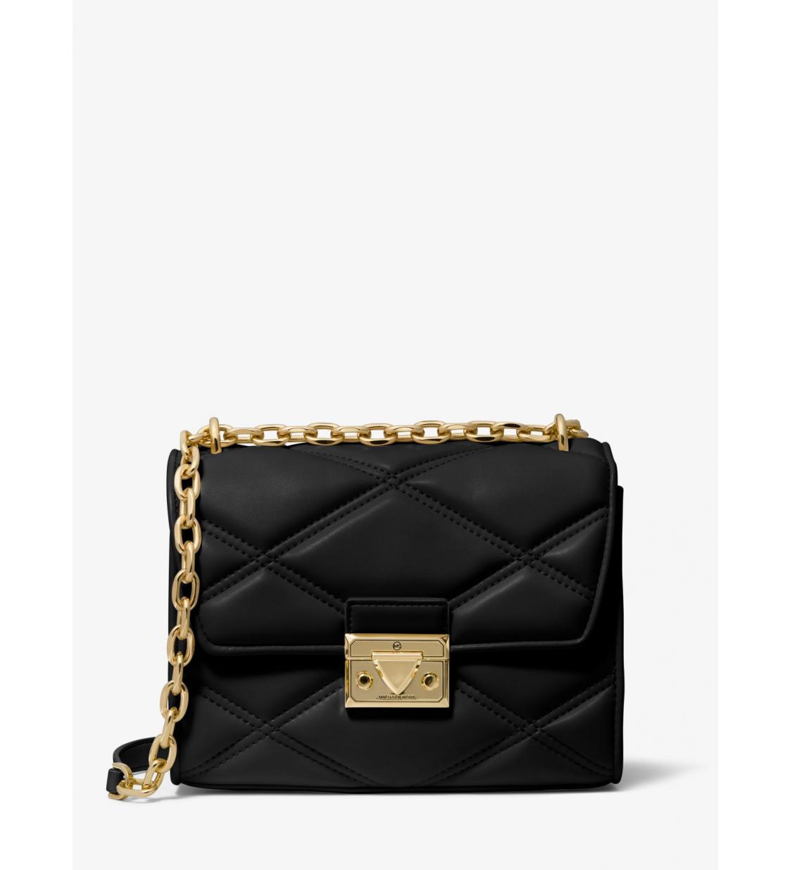 Сумка жіноча Michael Kors Serena Small Quilted Faux Leather Crossbody Bag Чорний