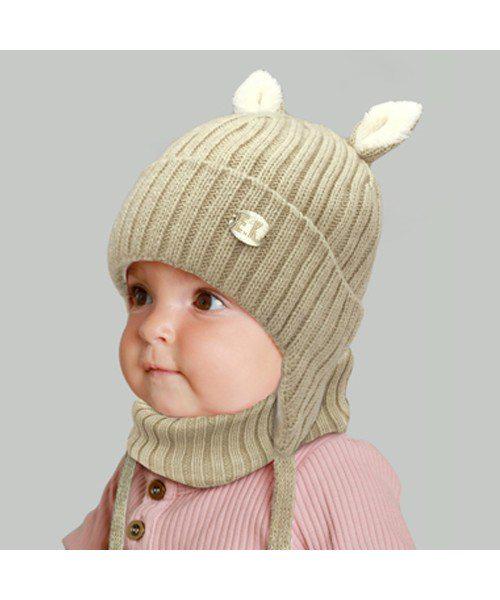 Комплект шапка та шарф дитячий Elf Домінік р. 48 Бежевий (OK001183)