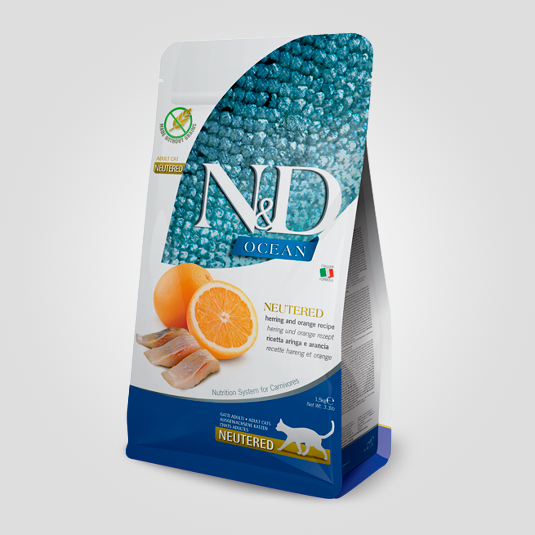 Корм сухой Farmina N&D Grain Free Ocean для стерилизованных кошек с сельдью и апельсином 5 кг (20503892)