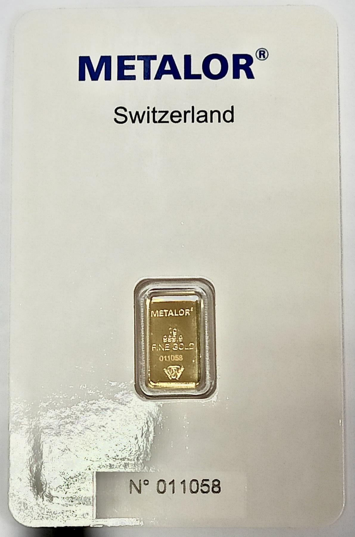 Золотой слиток Metalor 1 г