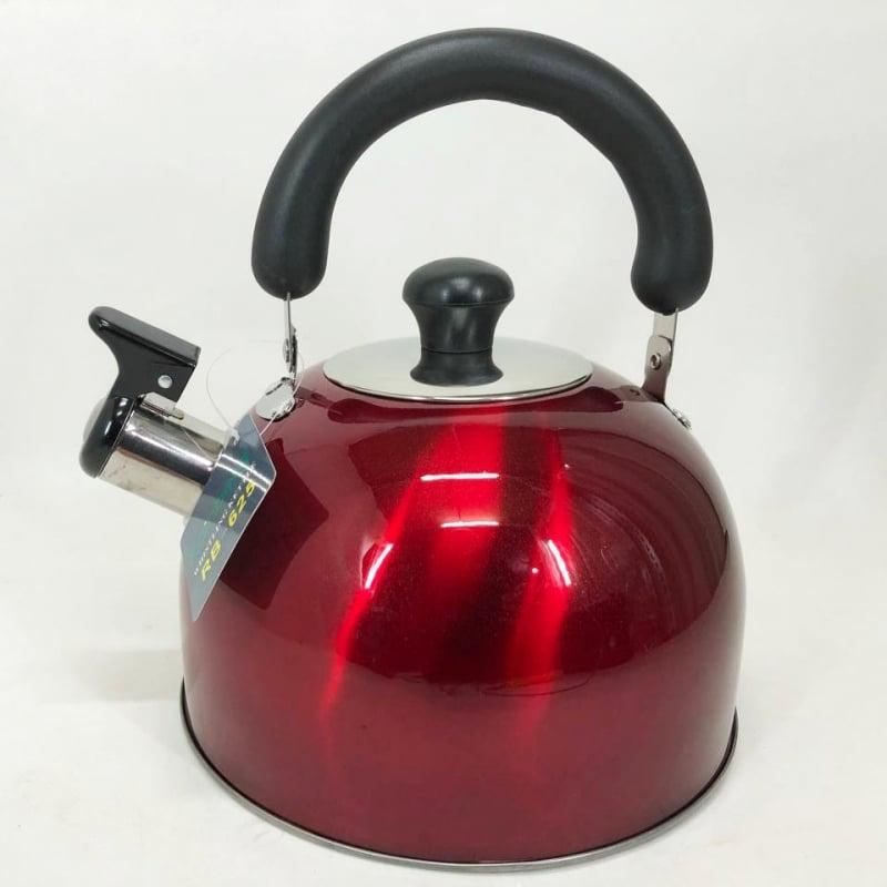 Чайник Rainberg RB-625 нержавіюча сталь зі свистком 3 л Red (26202616) - фото 8