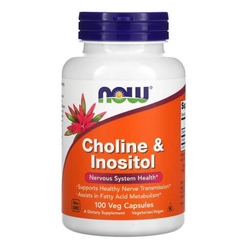 Комплекс витаминов группы B NOW Choline & Inositol 100 капс. (NOW-00470)