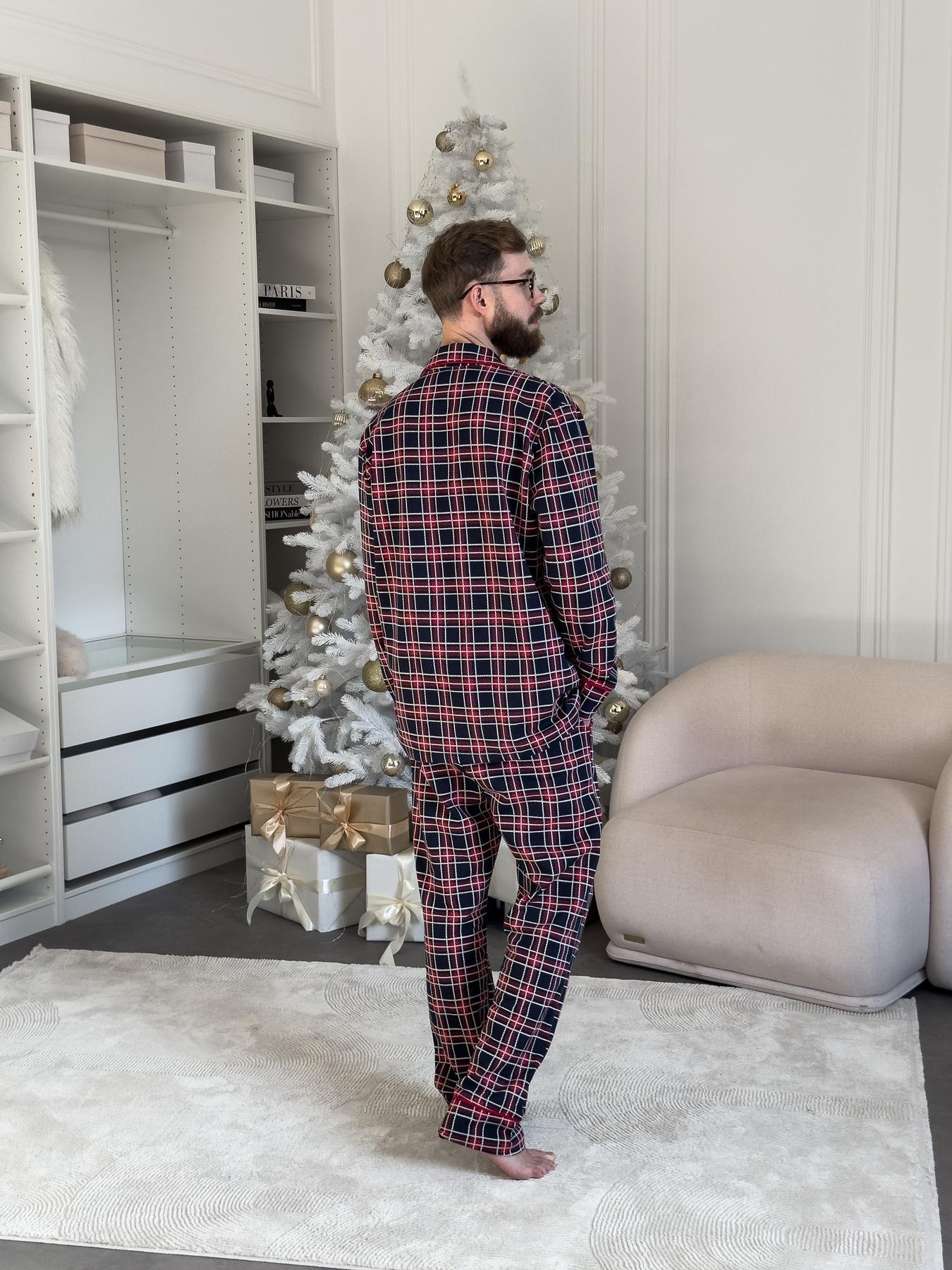 Мужская теплая пижама COSY с начесом Oxford L Красный (KMW40) - фото 2 Мужская теплая пижама COSY с начесом Oxford L Красный (KMW40) - фото 2