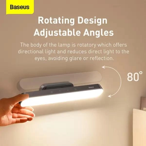 Лампа настільна портативна Baseus Magnetic Stepless Dimming Charging Desk Lamp з вбудованим акумулятором 1800 mAh 4,5W Grey (DGXC-C0G) - фото 14