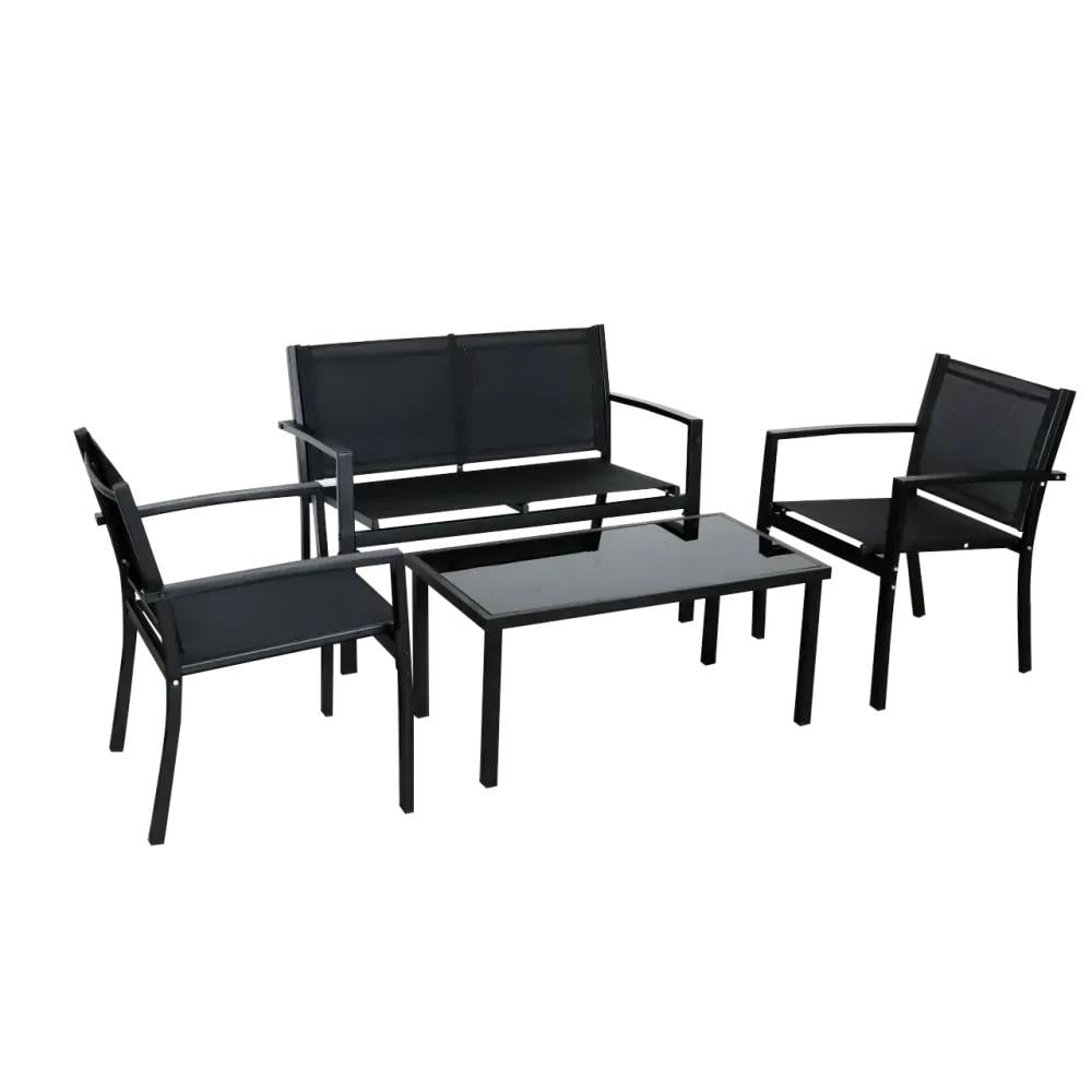 Комплект садовой мебели 4-х местной Черный (381187)
