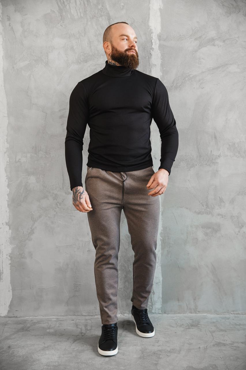 Штани чоловічі зимові slim-fit J0027 на флісі XL Коричнево-бежевий (J0027/2/4) - фото 5 Штани чоловічі зимові slim-fit J0027 на флісі XL Коричнево-бежевий (J0027/2/4) - фото 5