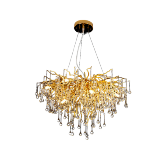 Люстра Sirius с хрустальными подвесами под 12 ламп G9 Золотой (23742094)