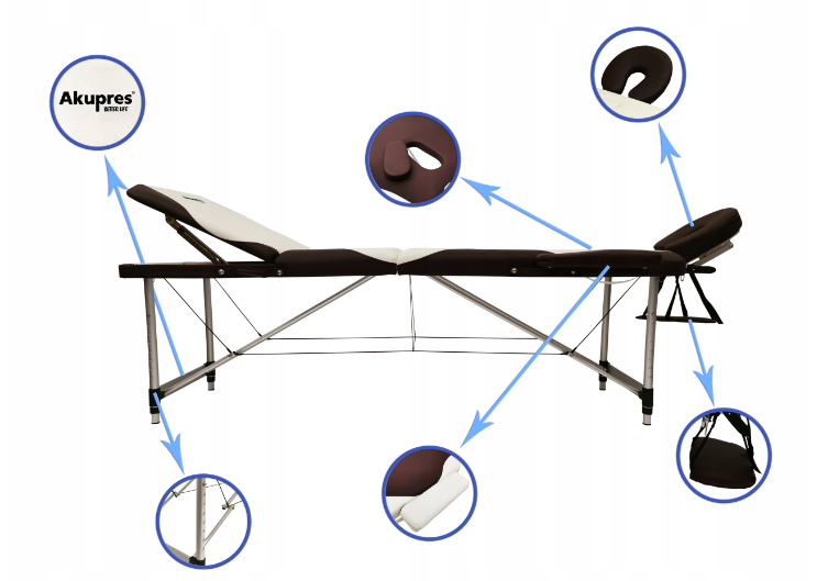 Масажний стіл складний Akupres Бежевий/Коричневий (00433) - фото 8
