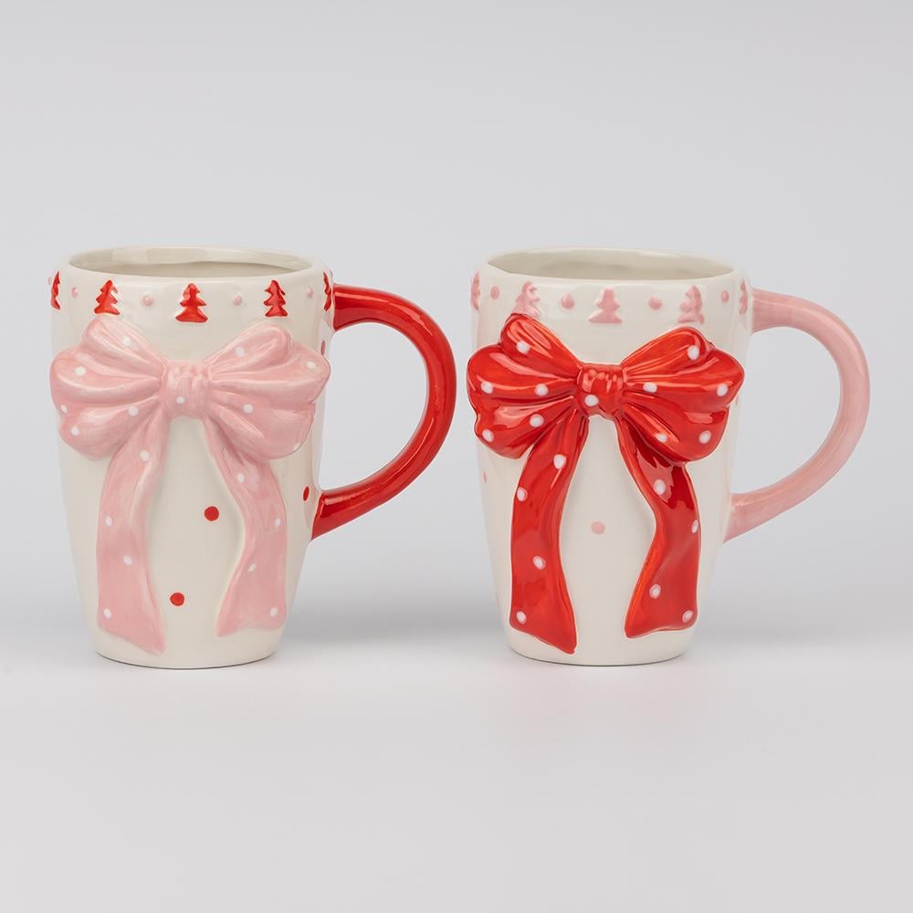 Набор чашек Новогодний бант  2 шт. 650 мл (6037-019)
