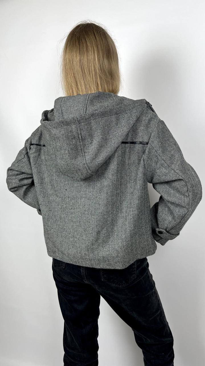 Куртка женская зимняя р. 46 Черный/Серый (#2721-06) - фото 3