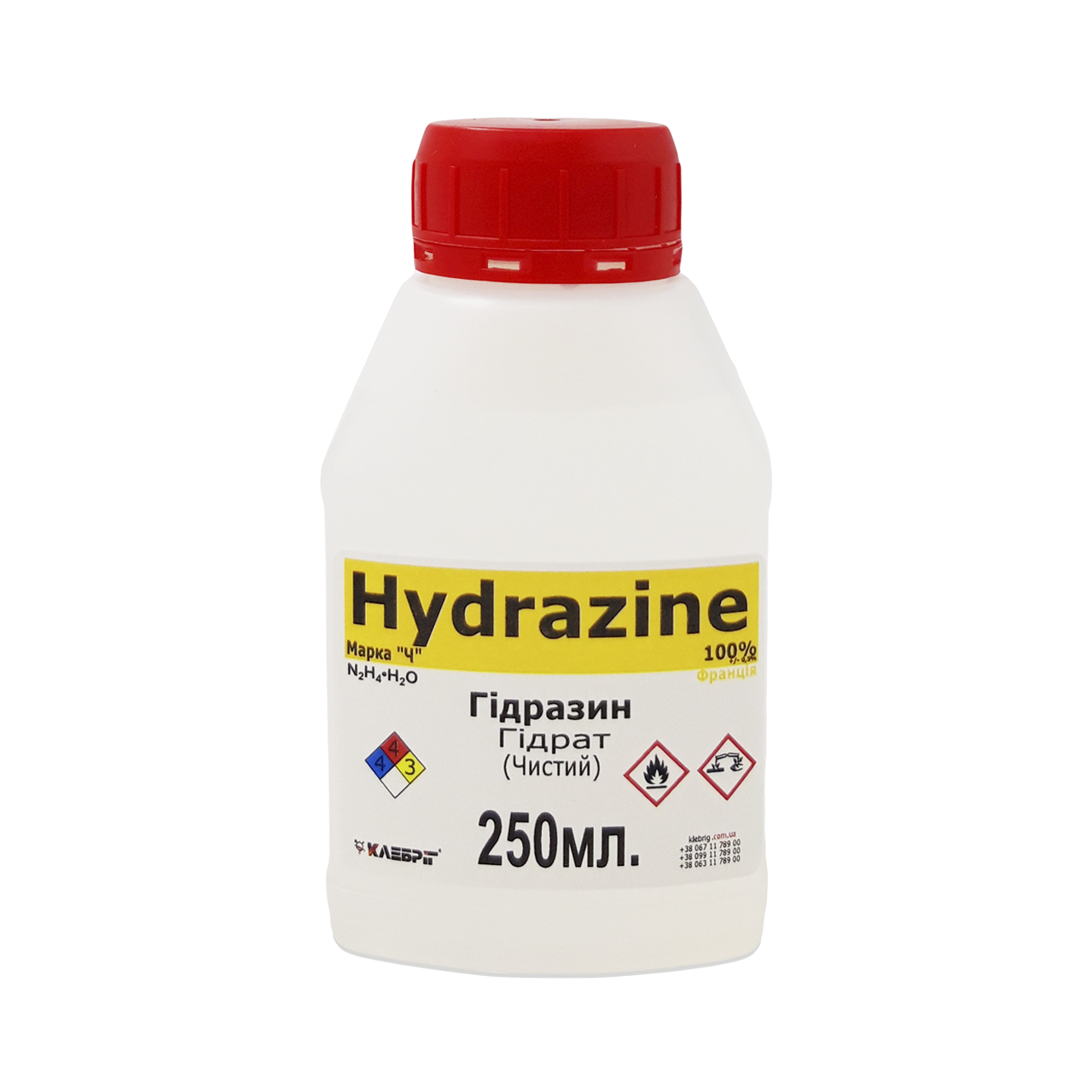 Гидразин гидрат Klebrig для аффинажа металлов 250 мл (ГДЗНГ-0,25)