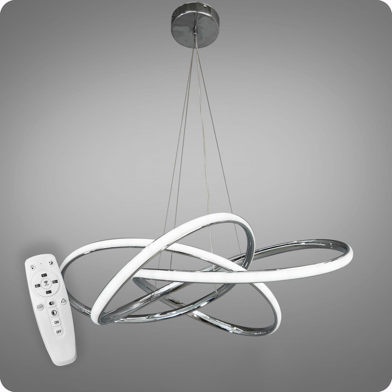 Люстра подвесная 517 Dlight 3color с пультом 90 Вт Хром (02004)