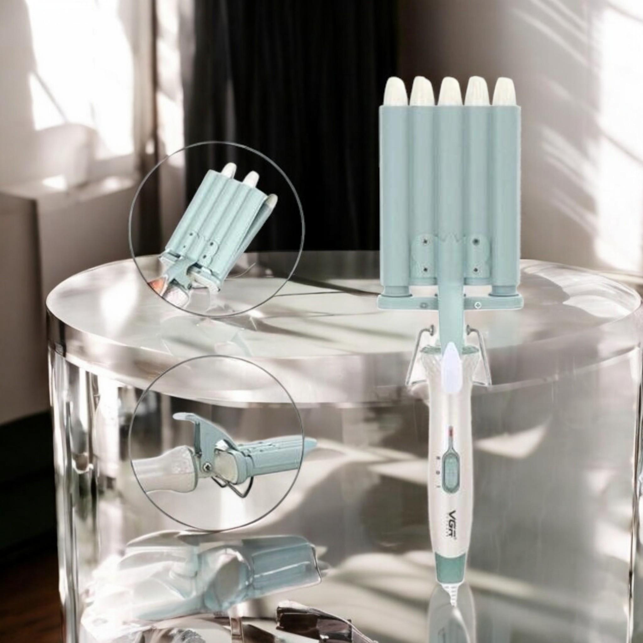 Плойка для волосся VGR V-597 5-хвильова з керамічним покриттям Blue (P_V597Blue) - фото 6 Плойка для волосся VGR V-597 5-хвильова з керамічним покриттям Blue (P_V597Blue) - фото 6