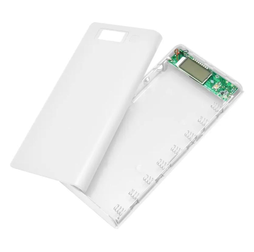 Корпус коробка Power Bank Case DIY 8 x 18650 2 USB 2 Micro-USB 2 Led фонаря Белый (1780527752)