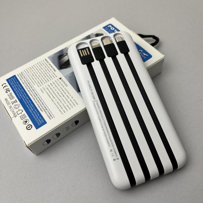 Повербанк Fast Charge з кабелем USB/Micro/Type-C/Lightning 10000 mAh White (31236518)