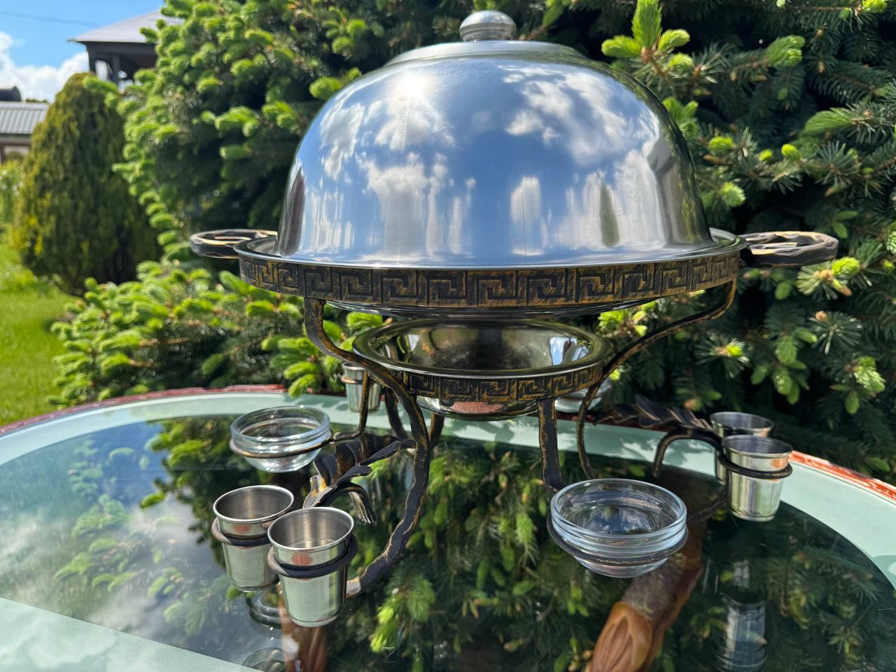 Садж для підігріву шашлику 3 соусниці/6 чарок 36 см - фото 4 Садж для підігріву шашлику 3 соусниці/6 чарок 36 см - фото 4