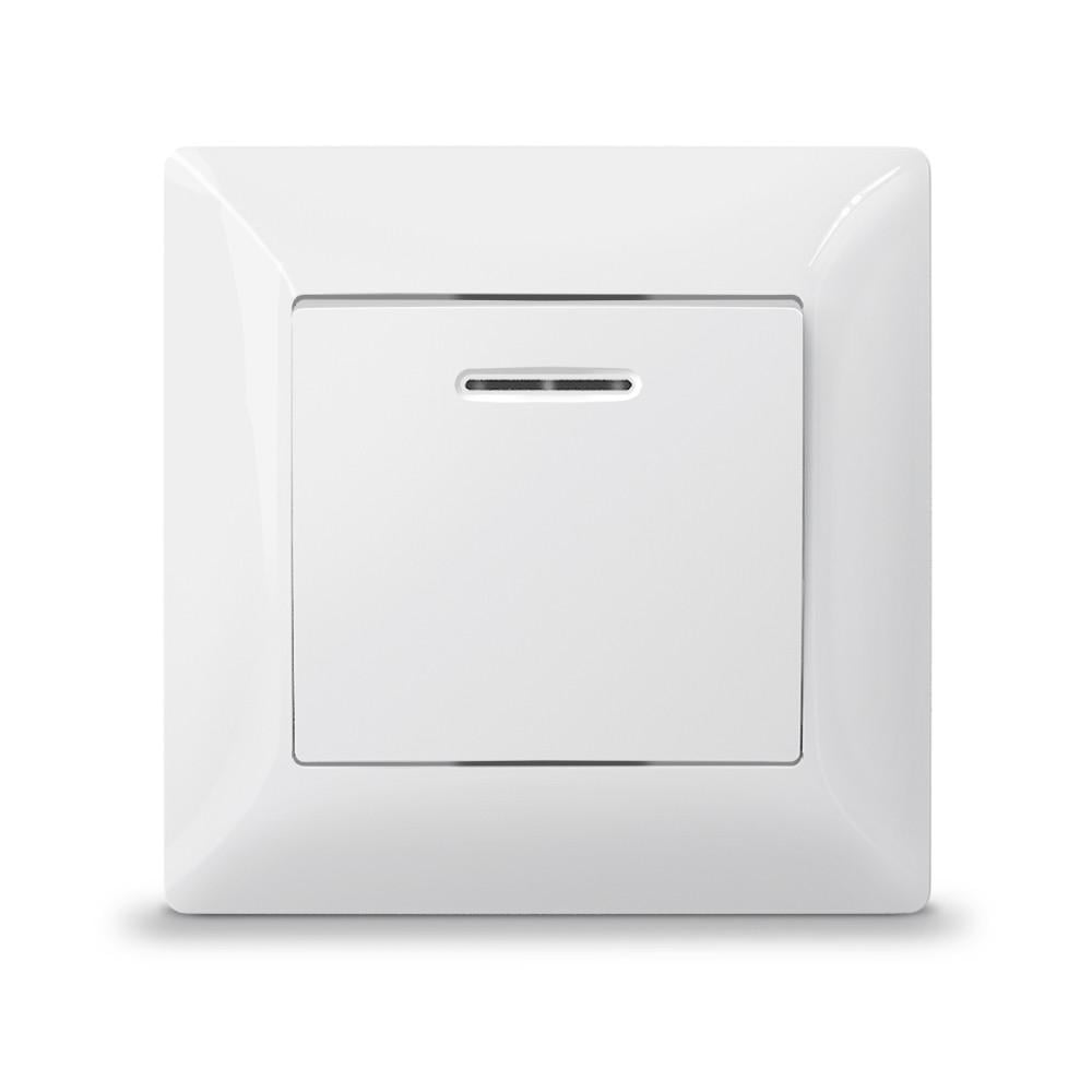 Вимикач TITANUM STANDARD одноклавішний з підсвіткою, білий TF-ST-SW1L-W Вимикач TITANUM STANDARD одноклавішний з підсвіткою, білий TF-ST-SW1L-W