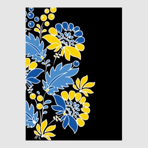 Стикер Украинские цветы роспись 36,3x50 см (25412418)
