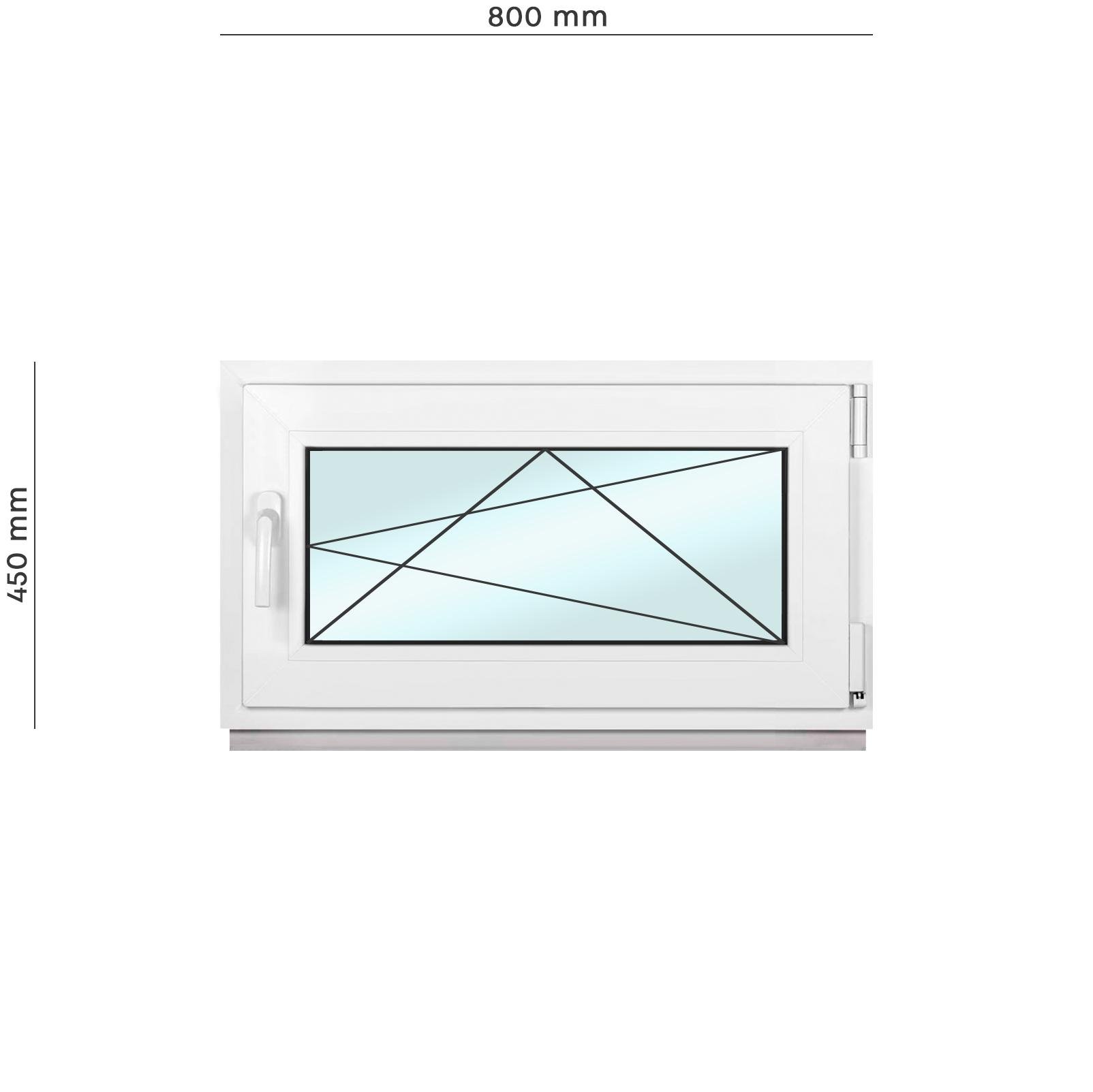 Вікно металопластикове Framex поворотно-відкидне з правим відкриттям 800х450 мм Білий - фото 2