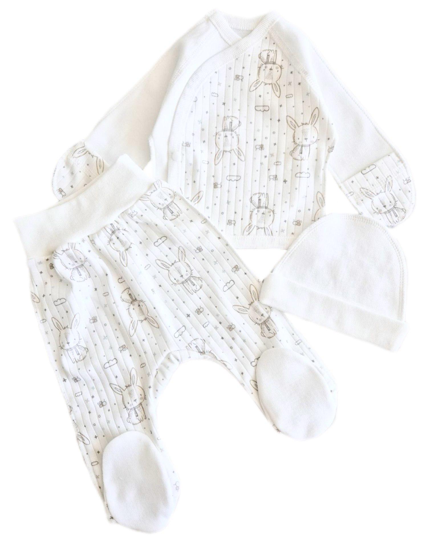 Комплект RoyalBaby с зайчиками интерлок 3 ед. Молочный (143396-19131)