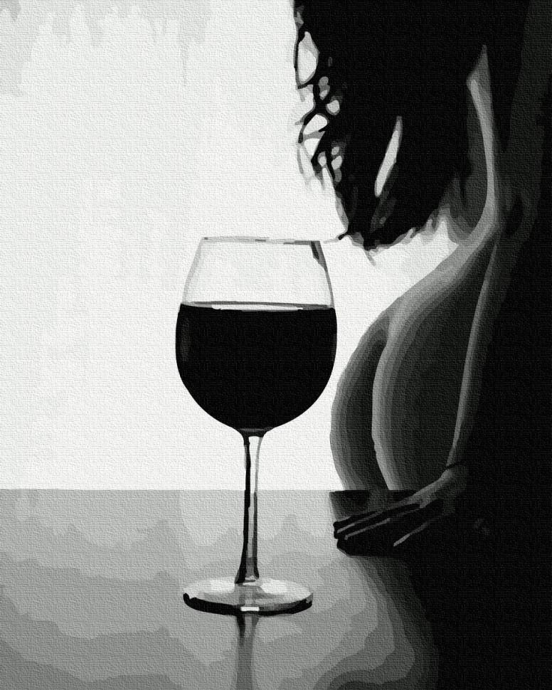 Картина по номерам Brushme Вино и женщина 40х50 см (BRM36137)