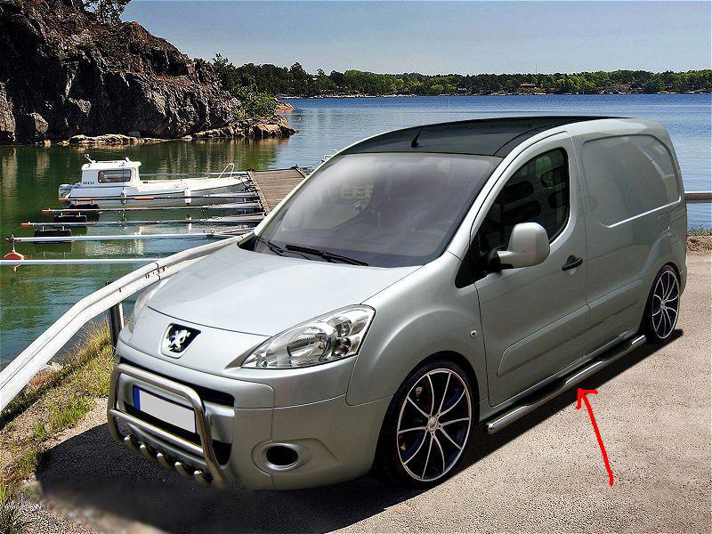 Боковые трубы CAN для Citroen Berlingo 2008-2018 D 60 мм нержавеющая сталь 2 шт. (24634)