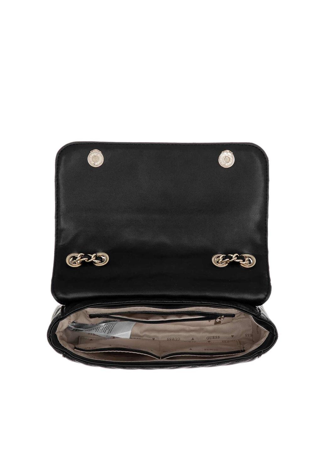 Сумка кросс боди женская из эко кожи Guess KEILLAH CONVERTIBLE XBODY FLAP HWQG8690210-BLA Черный - фото 3