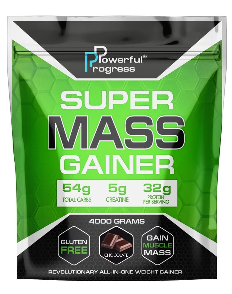 Гейнер высокобелковый Powerful Progress Super Mass Gainer 4 кг Шоколад (06772-13) - фото 1