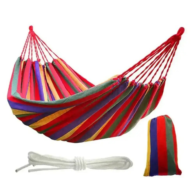 Гамак Мексиканский хлопковый подвесной без планки 180х80 см Красный (2850) - фото 2