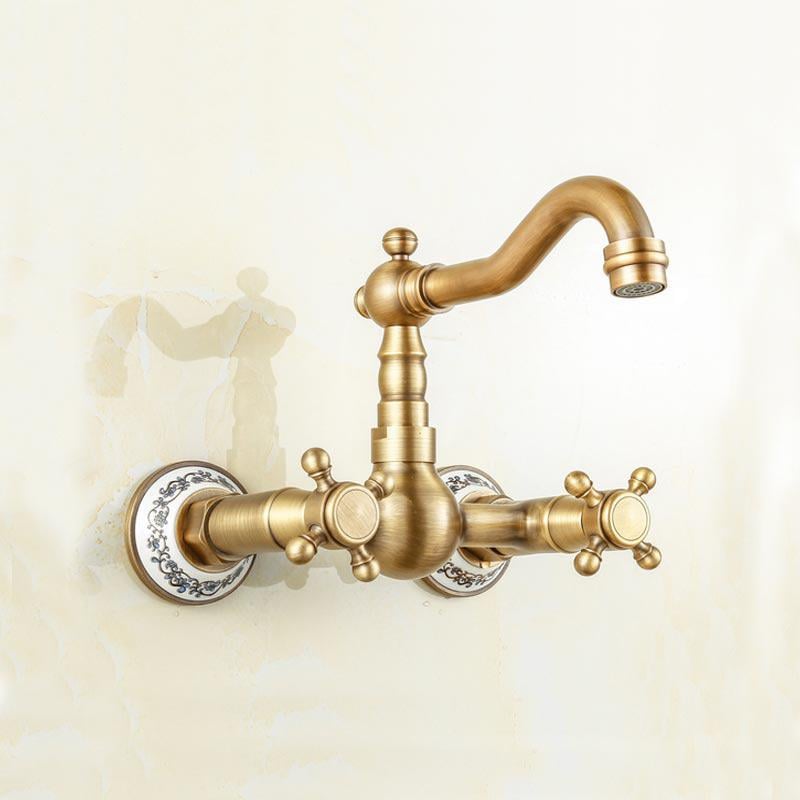 Смеситель для раковины настенный Art Design Deco Бронзовый (P25)