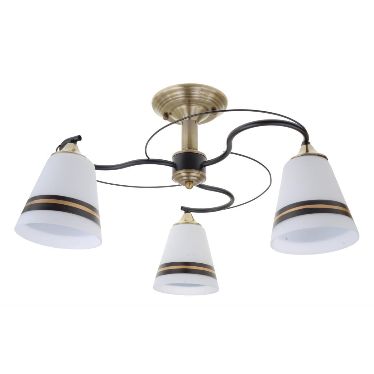 Люстра потолочная Brille LK-702S/3 E27 AB/BK на 3 плафона