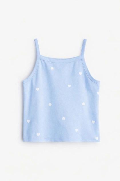 Майка H&M 1275382 Сердечки 134-140 см Голубой