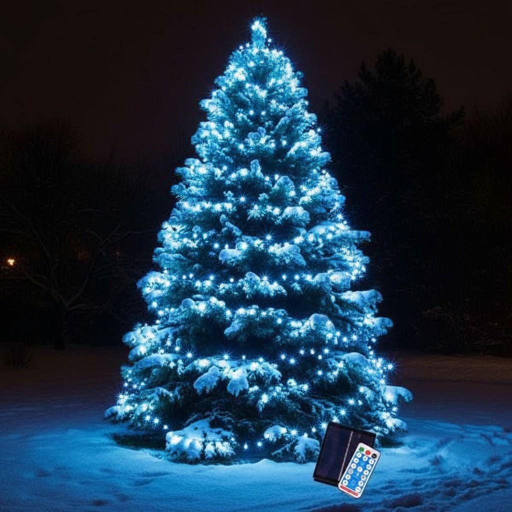 Гірлянда-нитка вулична із сонячною батареєю та пультом 50 м 500LED Чорний/Синій (SB500L50MBBL) - фото 5 Гірлянда-нитка вулична із сонячною батареєю та пультом 50 м 500LED Чорний/Синій (SB500L50MBBL) - фото 5