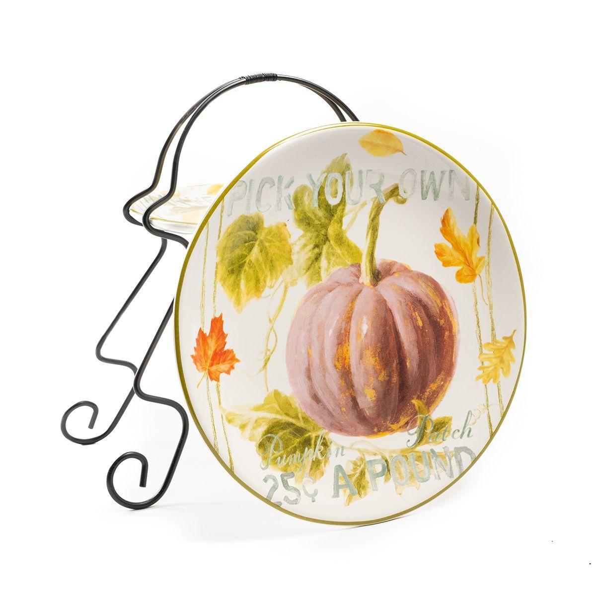 Фруктовница двухъярусная Certified International из керамики Осенний урожай 23/18 см (37252) - фото 5