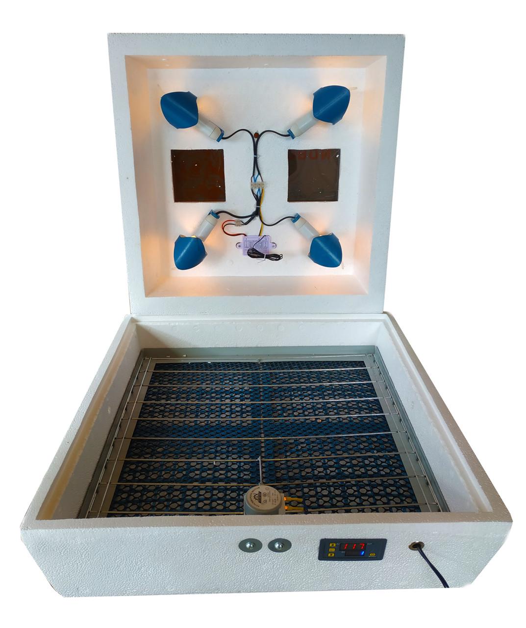 Инкубатор Наседка ИБ-72/120/автомат/цифровой/сетка под курицу и перепелку/4 лампы