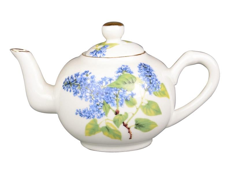 Чайник заварочный фарфоровый Light House Сирень голубая 150 мл Белый (82-789)