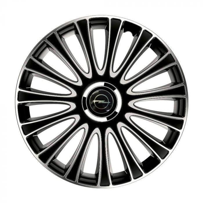 Колпаки для колес 4 Racing Le Mans Pro R15 с логотипом Opel 4 шт. Silver/Black