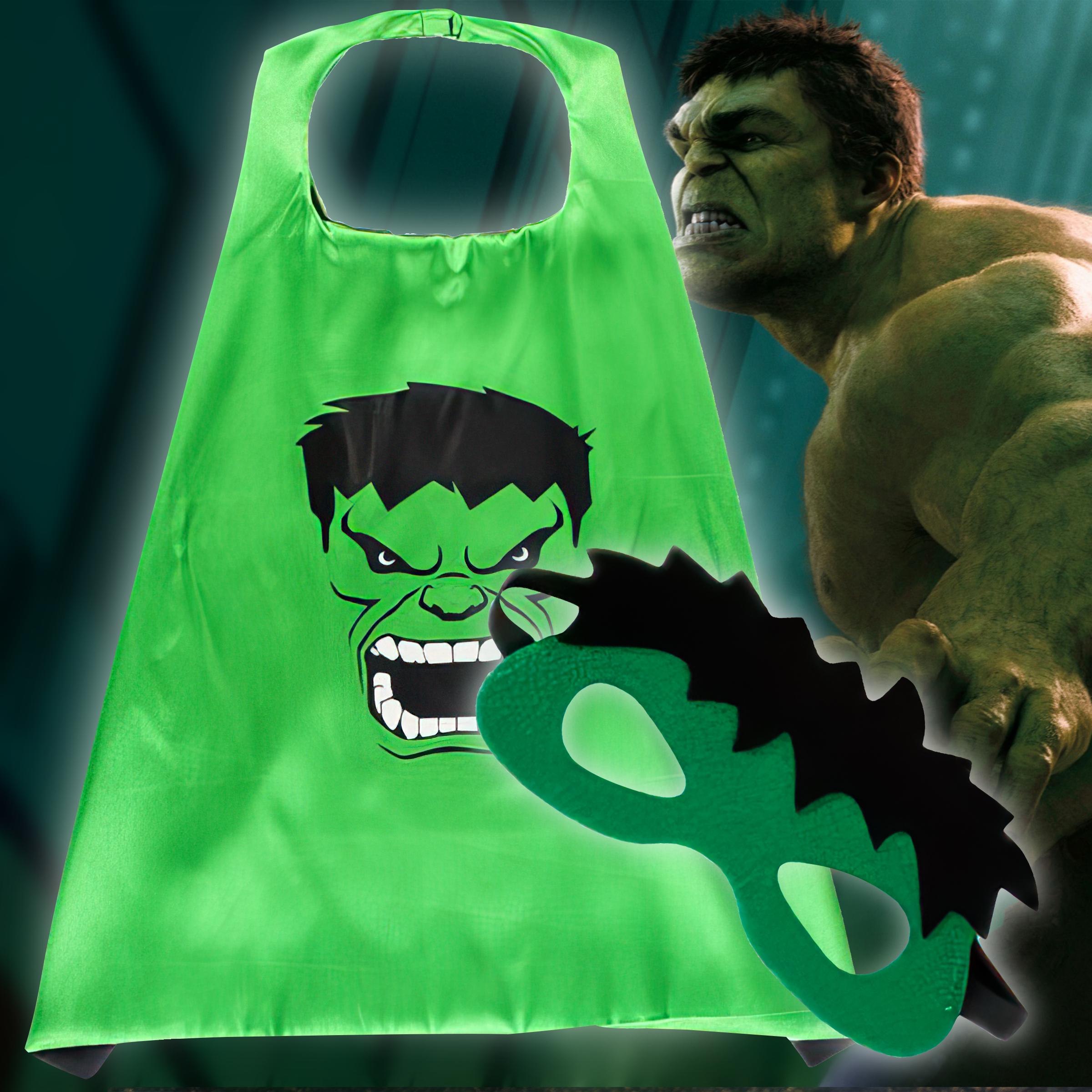 Карнавальний костюм дитячий плащ з маскою Халк для хлопчиків від 2 до 6 років - фото 2 Карнавальний костюм дитячий плащ з маскою Халк для хлопчиків від 2 до 6 років - фото 2