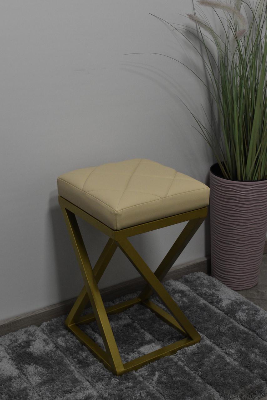 Табурет кухонний Каламіт-Z Лофт з м'яким сидінням 30х30х45 см Світло-бежевий (29519059)