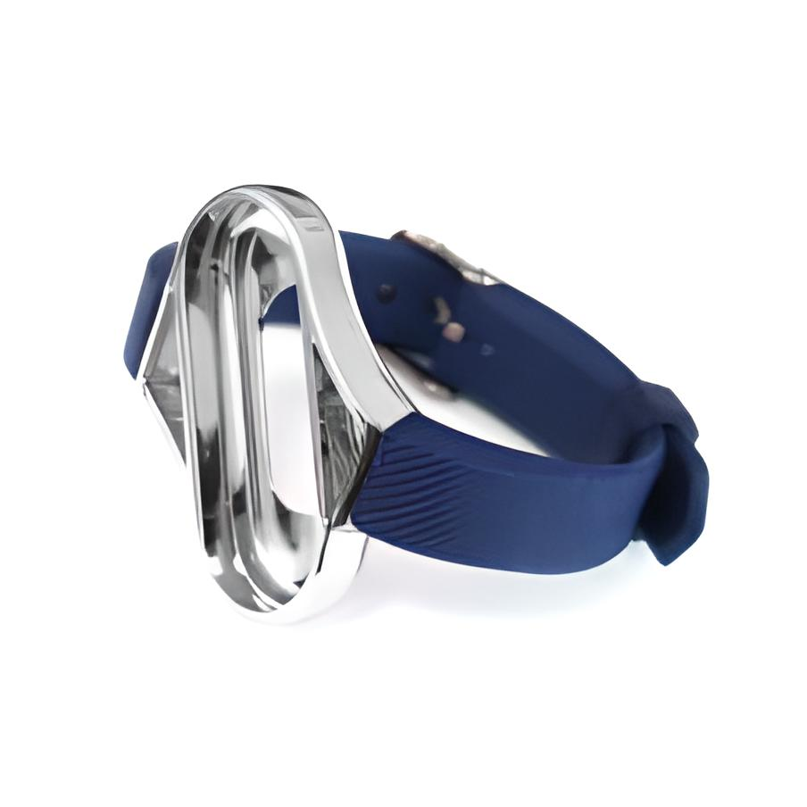 Ремешок для фитнес браслета Xiaomi Mi Band 3 4 Blue/Silver
