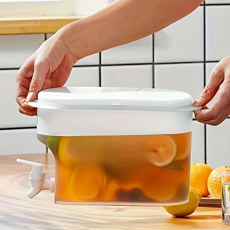 Емкость пластиковая с краном и крышкой контейнер для холодных напитков в холодильник 3,5 л Прозрачный (D-0096) - фото 4